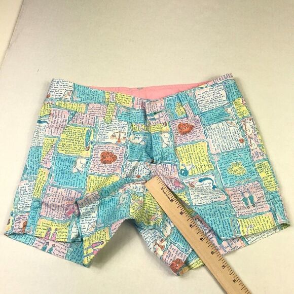 Lilly Pulitzer Womens Cotton Zodiac Callahan Shorts Colorful Print Chino Size 00 - Picture 4 of 10